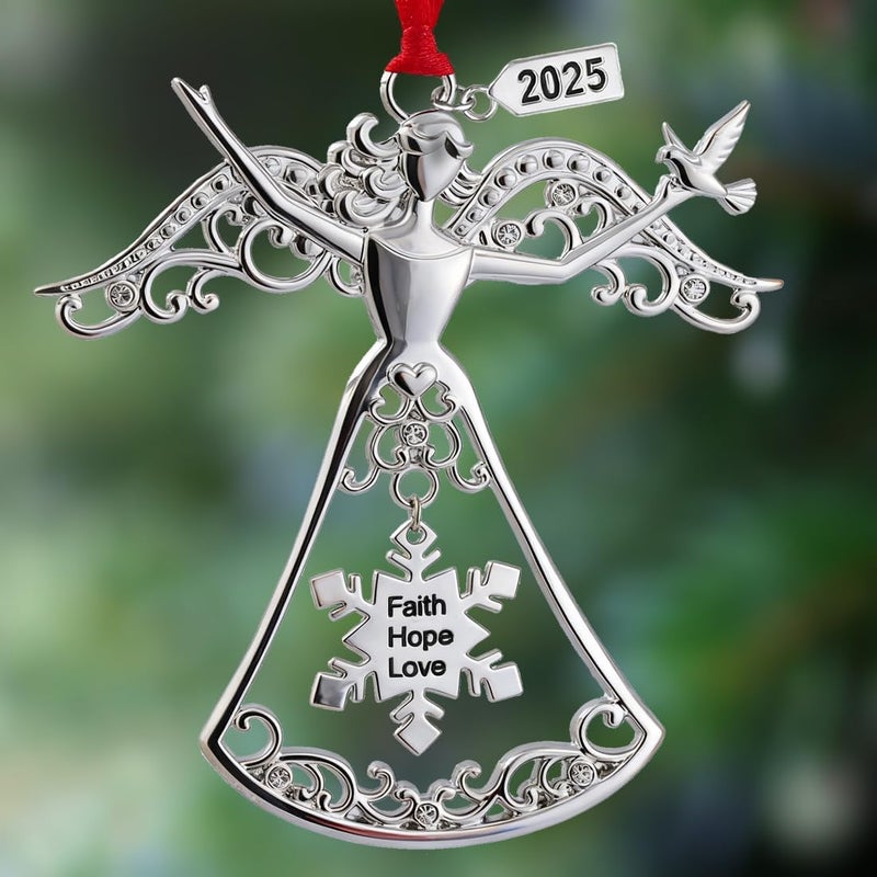 K-MLICE Christmas Tree Ornaments, Metal Christmas Hanging Ornaments for Tree, Christmas Tree Decorations, Pendant Gift Keepsake, for Frineds Family Decorative Hanging Ornaments Gifts - Image 1